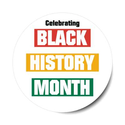 celebrating black history month three strips african colors white stickers, magnet