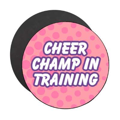 cheer champ in training stickers, magnet