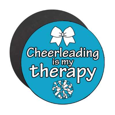 cheerleading is my therapy ribbon pom pom stickers, magnet