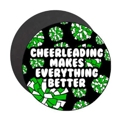 cheerleading makes everything better pom poms stickers, magnet