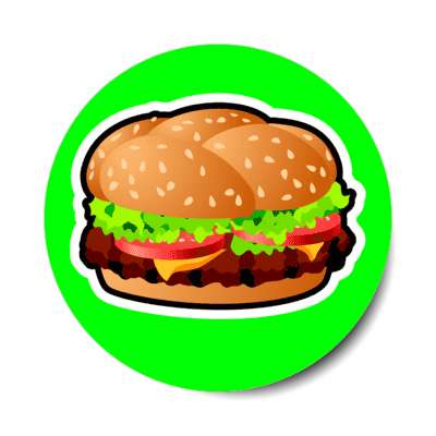 cheeseburger green stickers, magnet