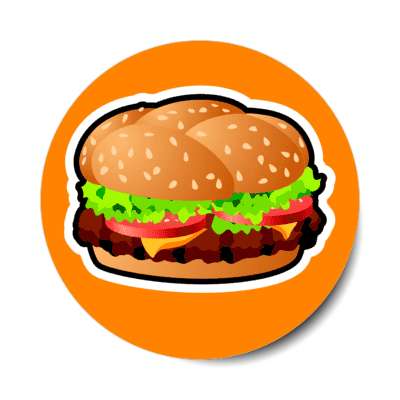 cheeseburger orange stickers, magnet