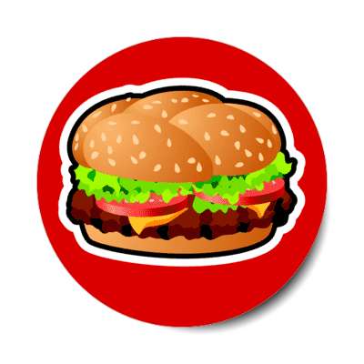 cheeseburger red stickers, magnet