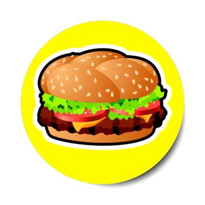 cheeseburger yellow stickers, magnet