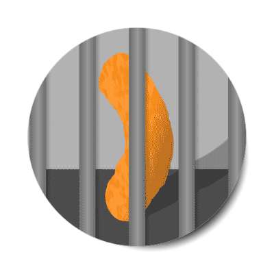 cheeto behind bars orange jail president indict trump stickers, magnet