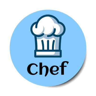 chef hat blue stickers, magnet