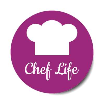chef life culinary hat stickers, magnet