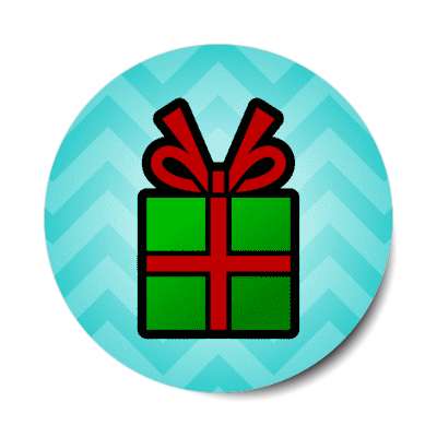 christmas gift chevron teal stickers, magnet