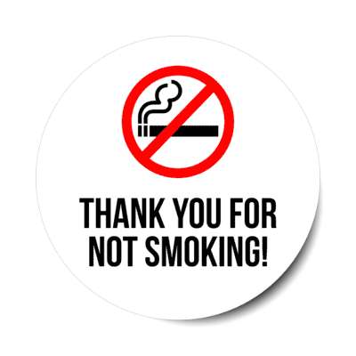 cigarette red slash thank you for not smoking stickers, magnet
