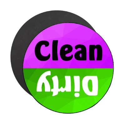 clean dirty dishwasher bold purple green stickers, magnet
