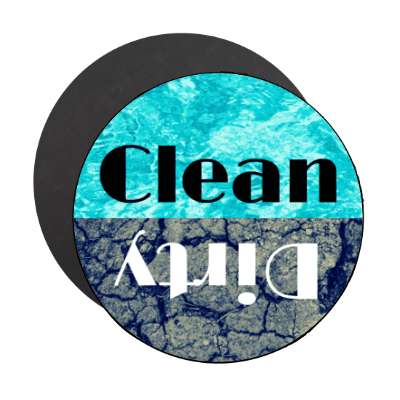 clean dirty dishwasher light blue water cracked dirt stickers, magnet