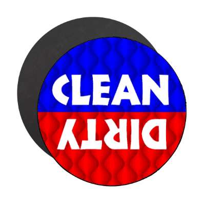 clean dirty dishwasher pattern red blue stickers, magnet