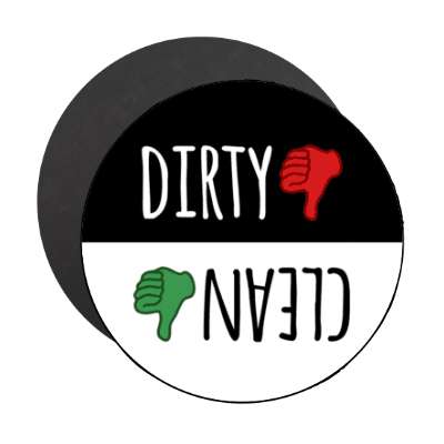 clean dirty dishwasher red thumbs down green thumbs up stickers, magnet