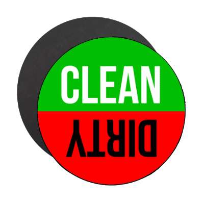 clean dirty dishwasher tall red green stickers, magnet