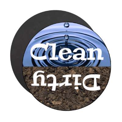 clean dirty dishwasher water drops crumbled dirt stickers, magnet