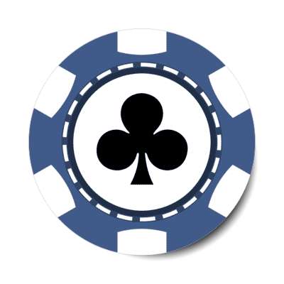 club card suit poker chip blue stickers, magnet