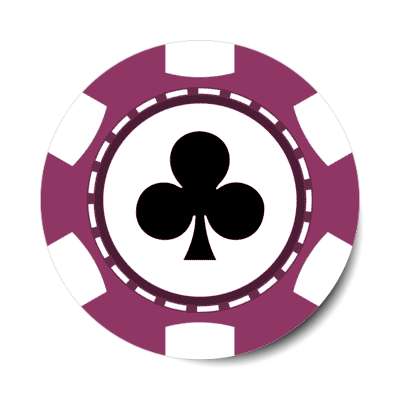 club card suit poker chip purple stickers, magnet