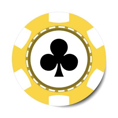club card suit poker chip yellow stickers, magnet