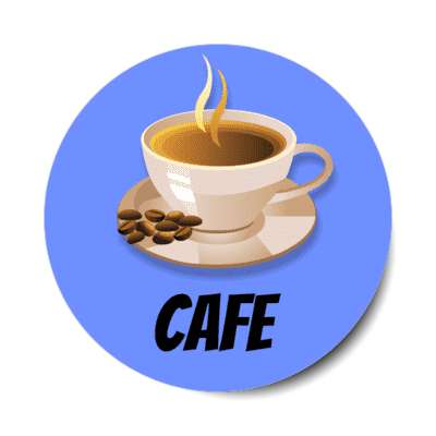 coffee cup plate cafe blue stickers, magnet