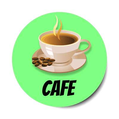 coffee cup plate cafe green stickers, magnet