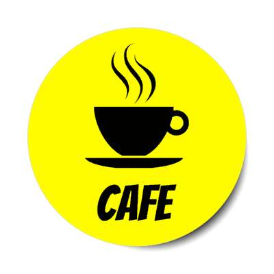 coffee symbol cafe yellow stickers, magnet