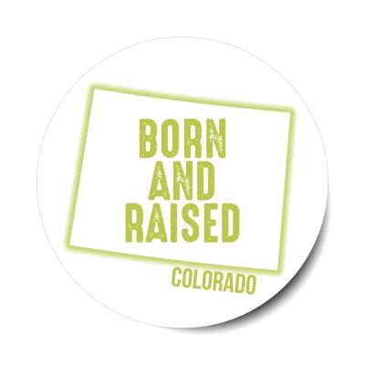 colorado born and raised state outline stickers, magnet