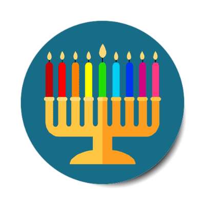 colorful menorah stickers, magnet