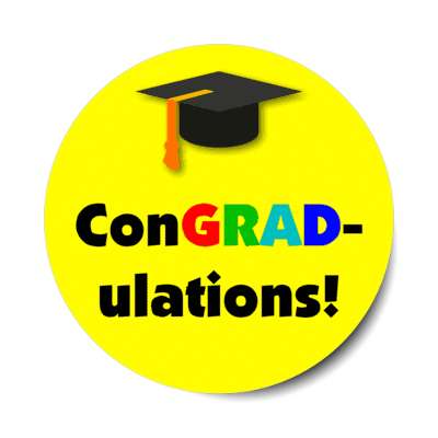 congradulations wordplay congratulations graduate cap congrats joke stickers, magnet