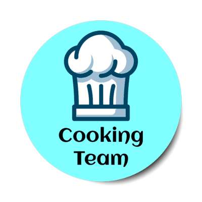cooking team chef cap aqua stickers, magnet