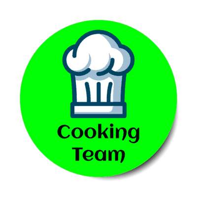 cooking team chef cap green stickers, magnet