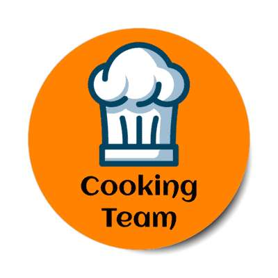 cooking team chef cap orange stickers, magnet