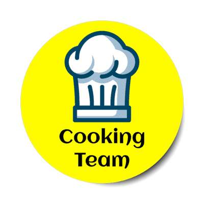 cooking team chef cap yellow stickers, magnet
