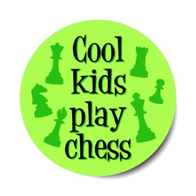cool kids play chess pieces silhouettes stickers, magnet