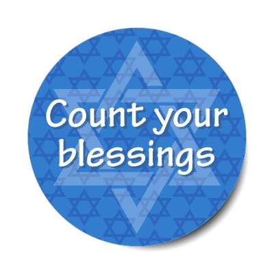 count your blessings star of david stickers, magnet
