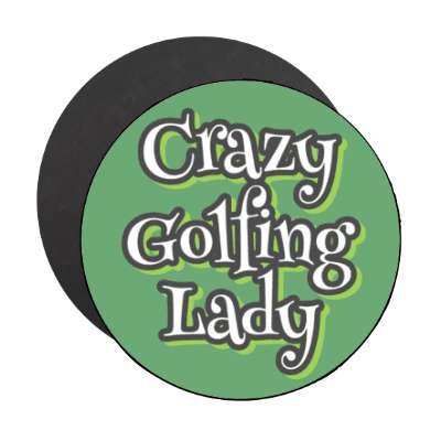 crazy golfing lady stickers, magnet