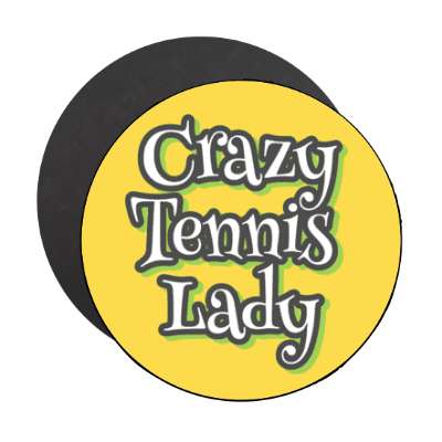 crazy tennis lady stickers, magnet