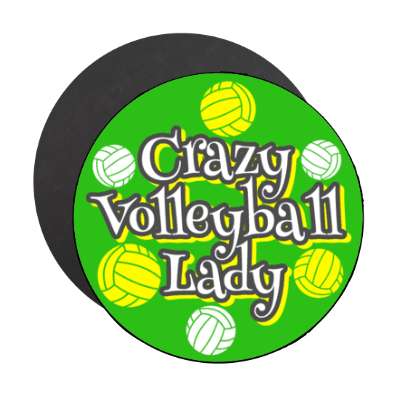 crazy volleyball lady stickers, magnet