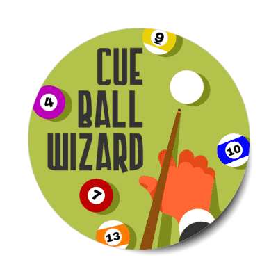 cue ball wizard pool table balls cue stickers, magnet