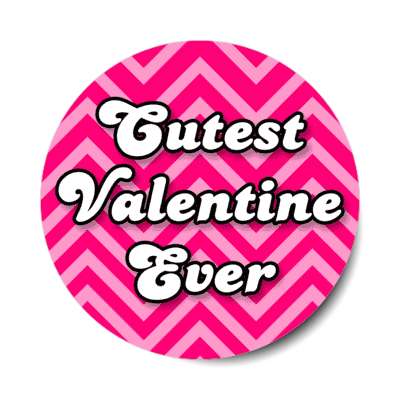 cutest valentine ever chevron stickers, magnet