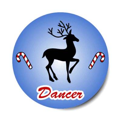 dancer santas reindeer candy cane stickers, magnet