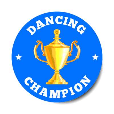 dancing champion trophy stars stickers, magnet