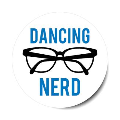 dancing nerd glasses stickers, magnet