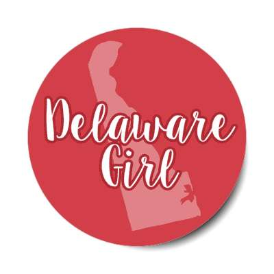 delaware girl us state shape stickers, magnet