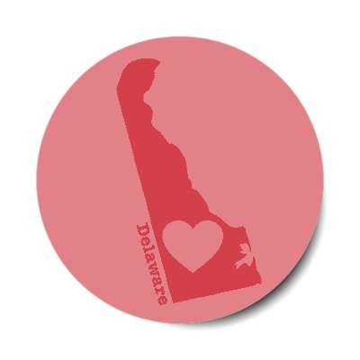 delaware state heart silhouette stickers, magnet