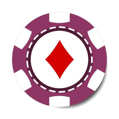 diamond card suit poker chip purple stickers, magnet
