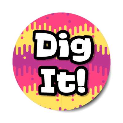 dig it sixties popular party pop slang stickers, magnet