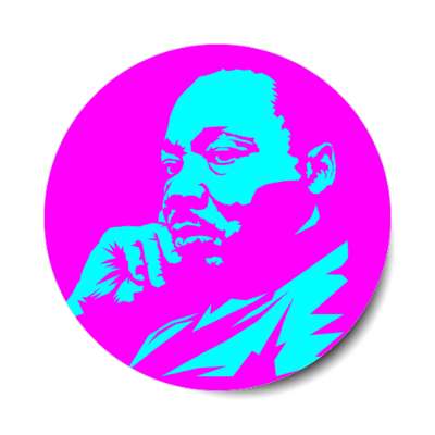 dr martin luther king jr stencil art magenta aqua stickers, magnet