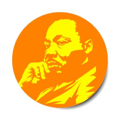 dr martin luther king jr stencil art orange yellow stickers, magnet