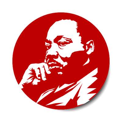 dr martin luther king jr stencil art red white stickers, magnet