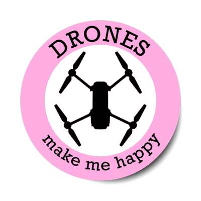 drones make me happy silhouette stickers, magnet